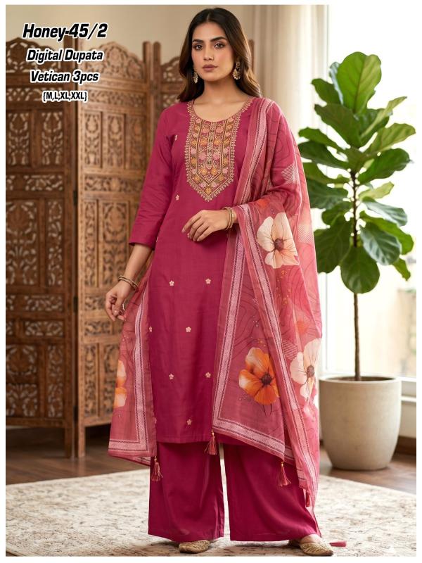 Desi kudi vatican silk 3pcs kurtis wholesale